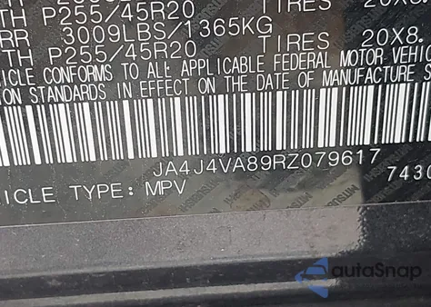 2024 Mitsubishi Outlander Se 2.5 S-Awc/Se Black Edition S-Awc/Se Black Edition W/Pano Roof S-Awc/Se Ralliart S-Awc z USA, uszkodzony, nr VIN JA4J4VA89RZ079617